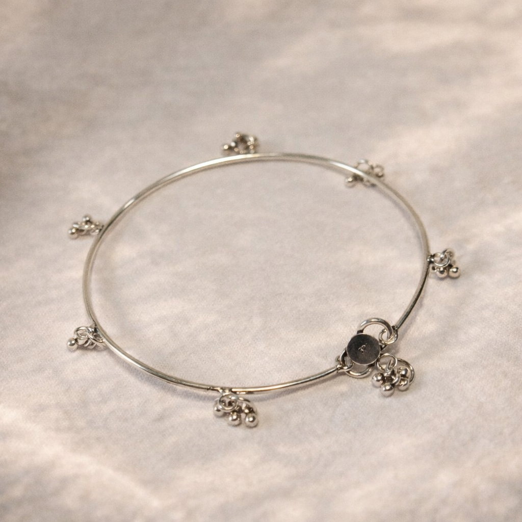 Whisper Charm Silver Anklet