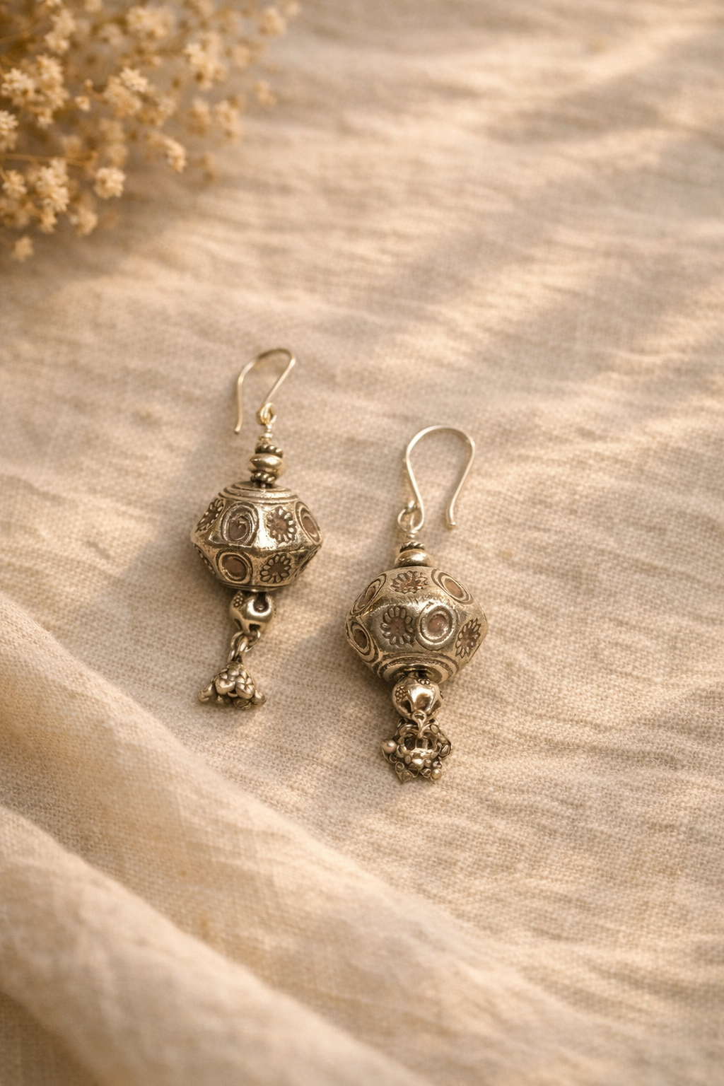 Vintage Dome Silver Earrings
