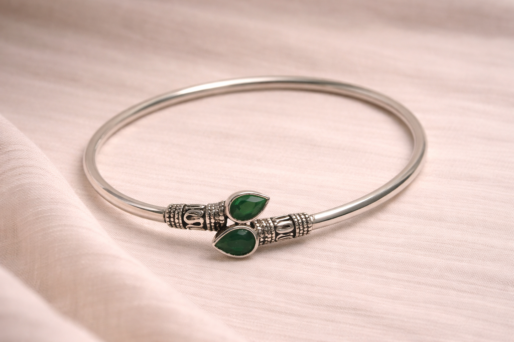 Verdant Twin Silver Cuff