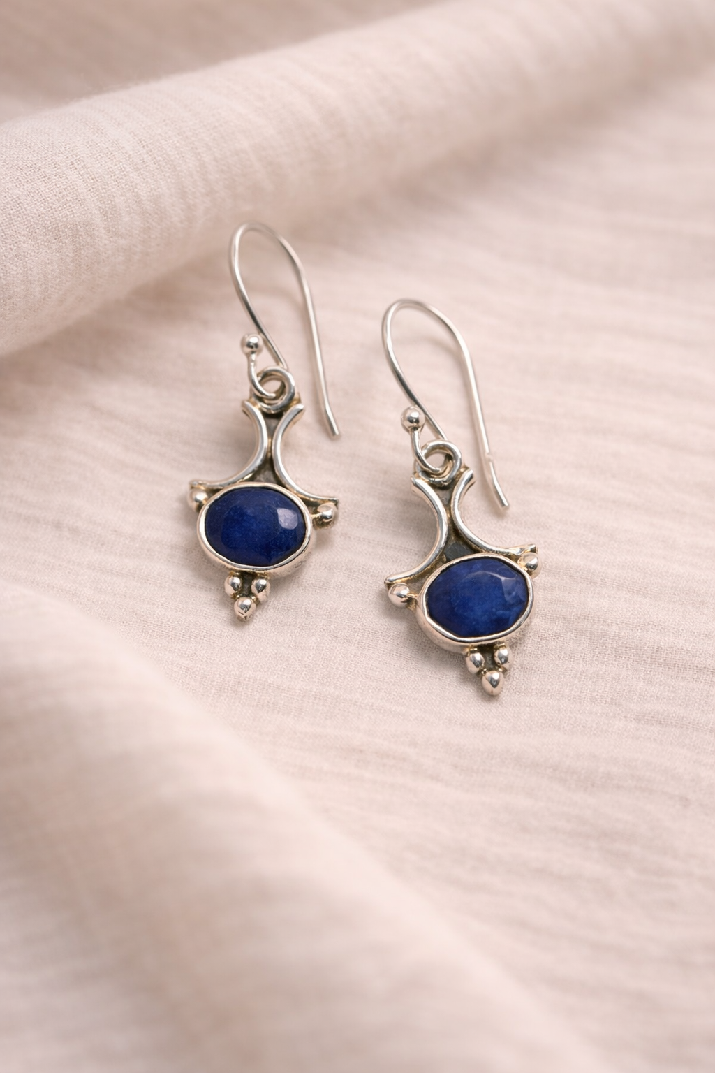 Midnight Stone Silver Earrings