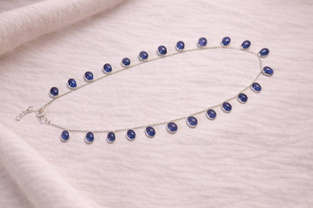 Indigo Cascade Silver Necklace