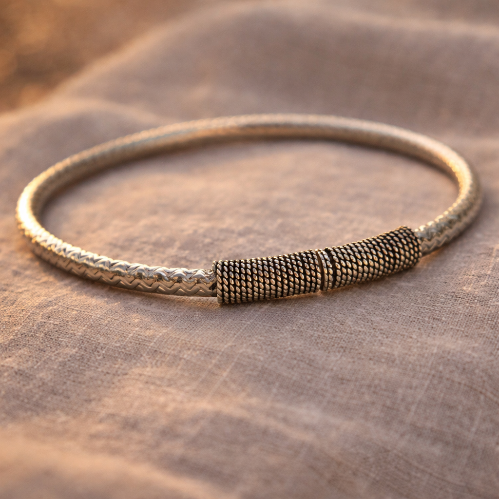Woven Core Silver Bracelet