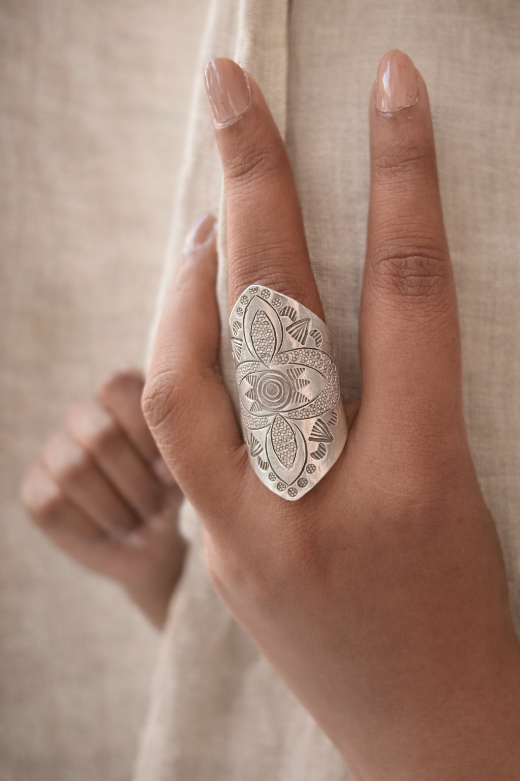 Mandala Bloom Silver Ring