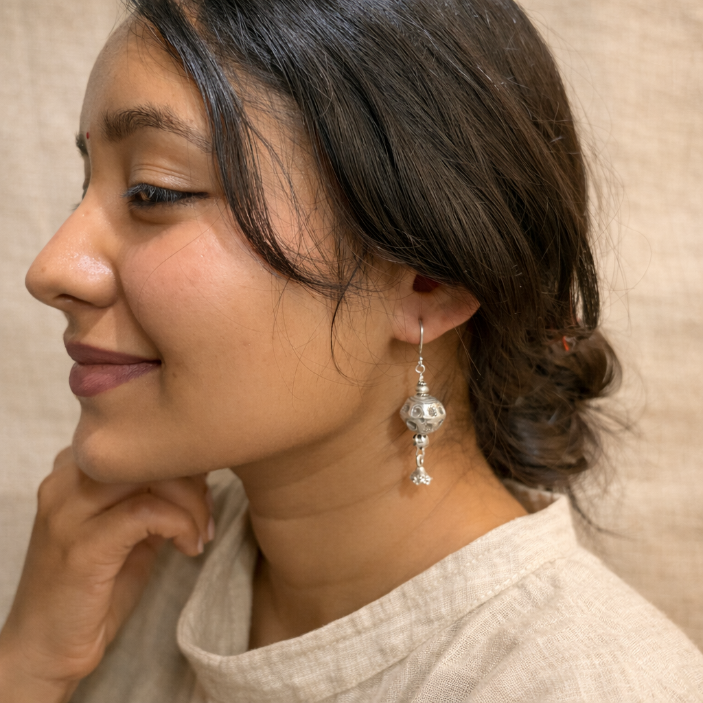 Vintage Dome Silver Earrings