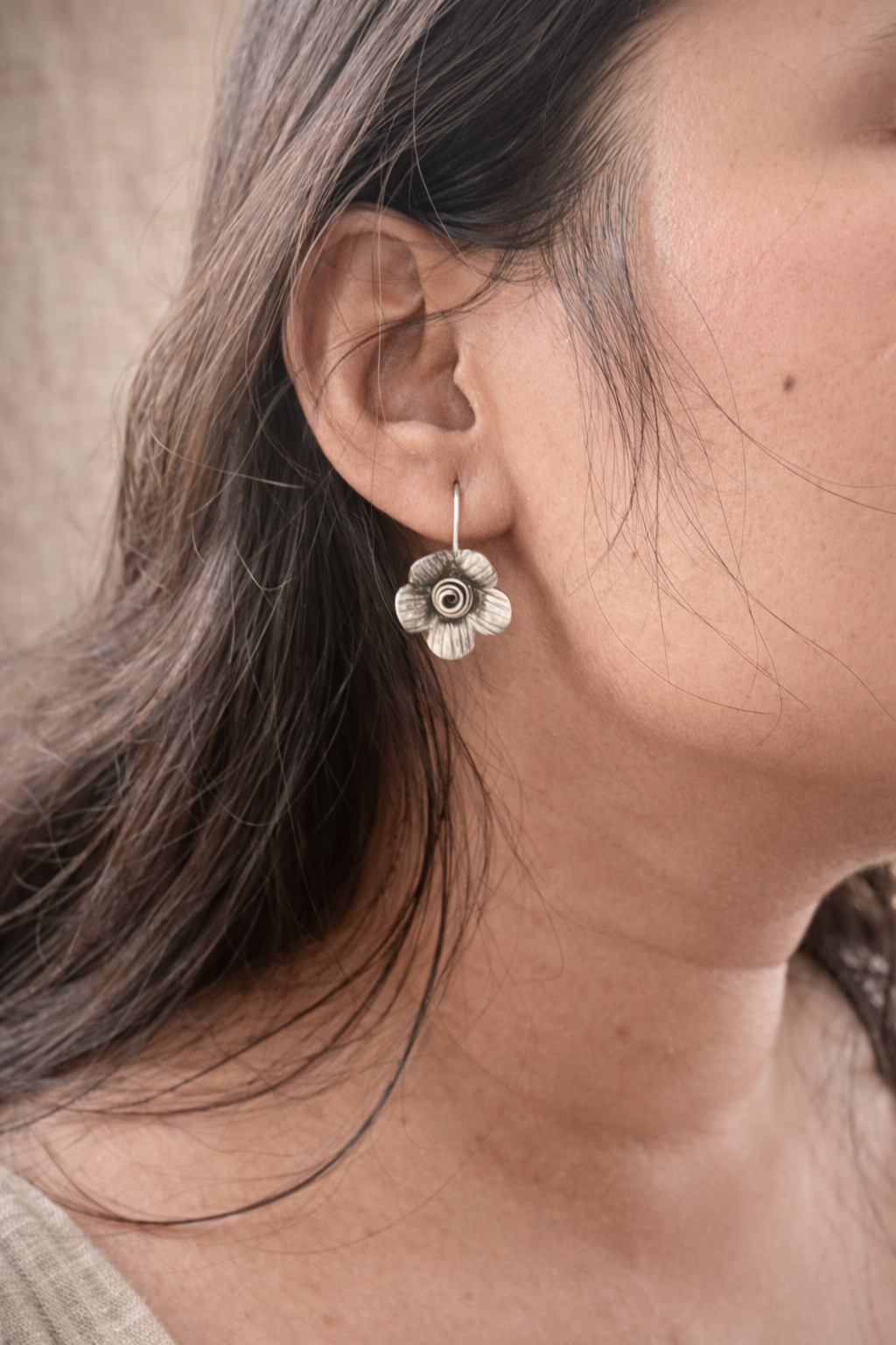 Wild Bloom Silver Earrings